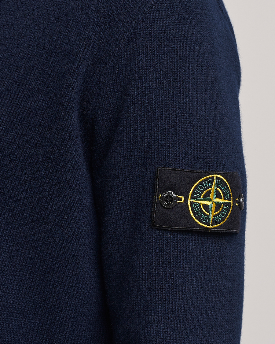 Homme | Pulls Et Tricots | Stone Island | Knitted Geelong Wool Cardigan Navy Blue