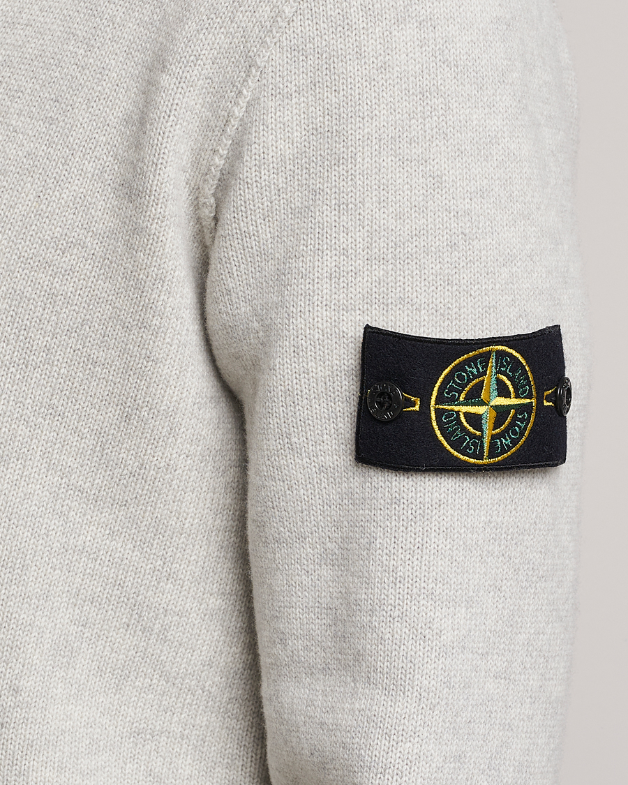 Homme | Pulls Et Tricots | Stone Island | Knitted Geelong Wool Cardigan Pearl Grey