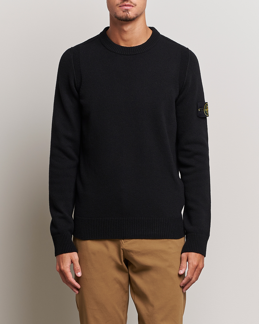 Homme | Pulls Et Tricots | Stone Island | Knitted Lambwool Sweater Black