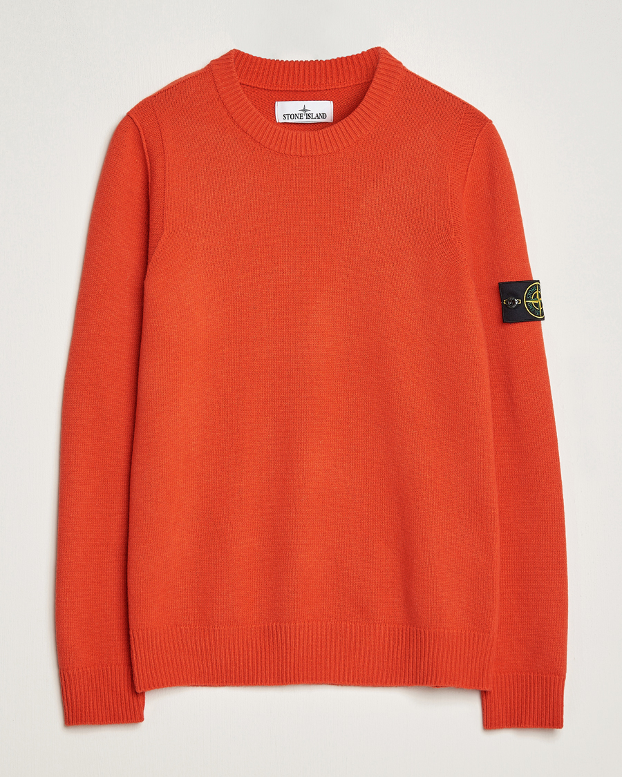 Homme | Pulls Et Tricots | Stone Island | Knitted Lambwool Sweater Orange Red