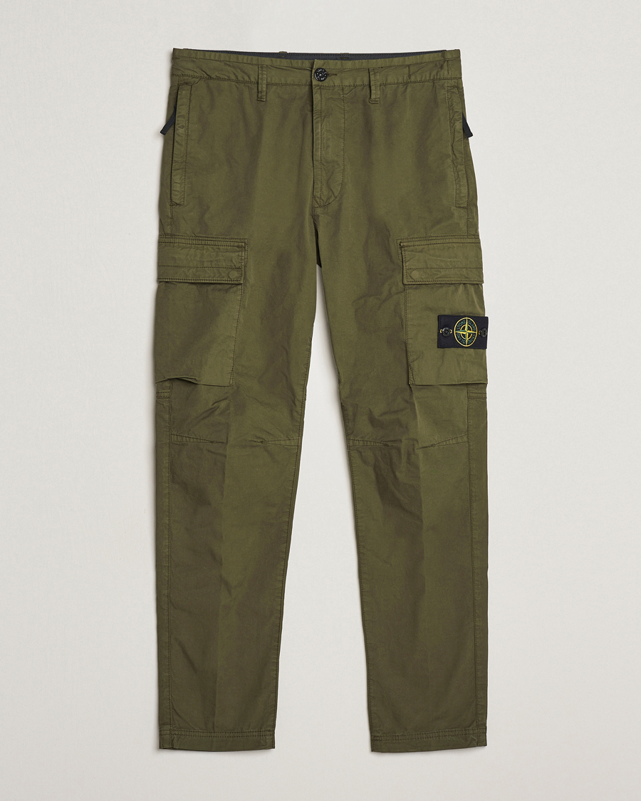 Homme | Pantalons | Stone Island | Stretch Cotton Gabardine Trousers Olive