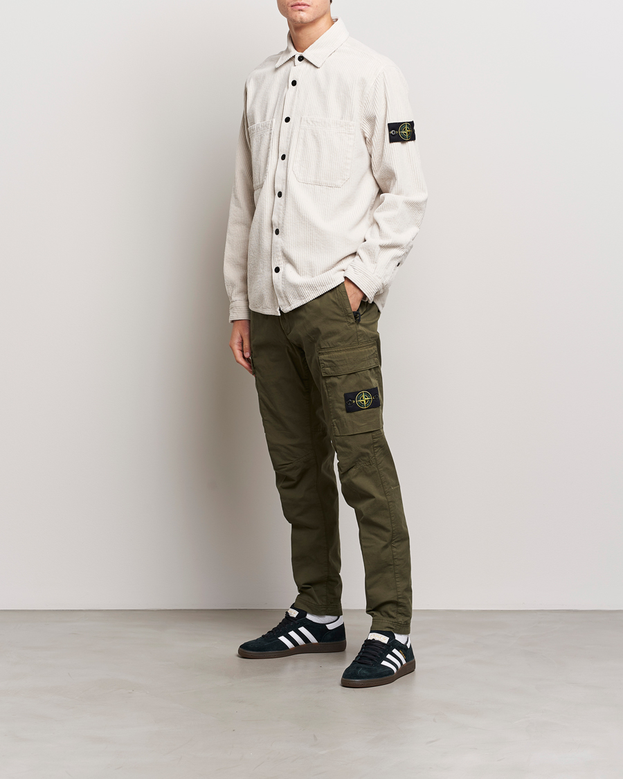 Homme | Pantalons | Stone Island | Stretch Cotton Gabardine Trousers Olive