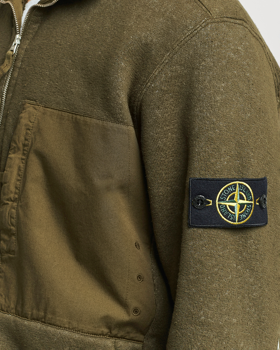 Homme | Pulls Et Tricots | Stone Island | Garment Dyed Terry Fleece Full Zip Olive