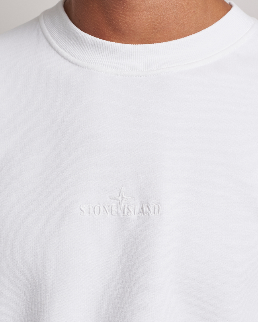 Homme | Pulls Et Tricots | Stone Island | Garment Dyed Fleece Logo Sweatshirt White