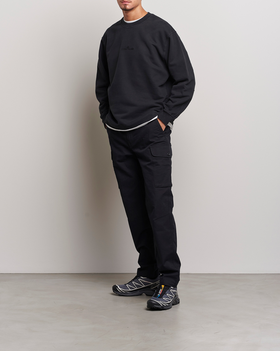 Homme | Pulls Et Tricots | Stone Island | Garment Dyed Fleece Logo Sweatshirt Black