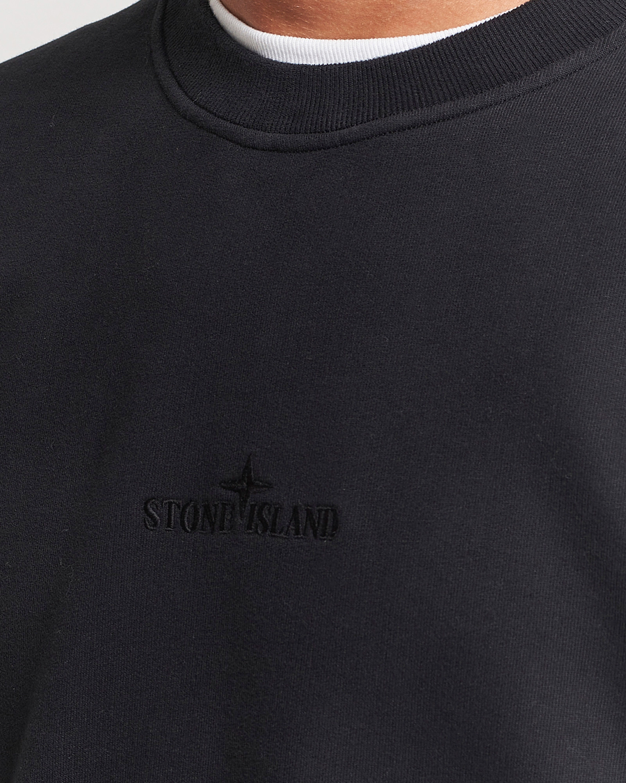 Homme | Pulls Et Tricots | Stone Island | Garment Dyed Fleece Logo Sweatshirt Black