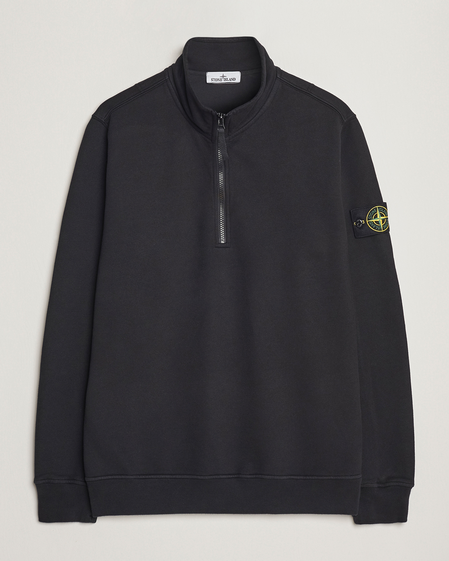 Homme | Pulls Et Tricots | Stone Island | Garment Dyed Fleece Half Zip Black