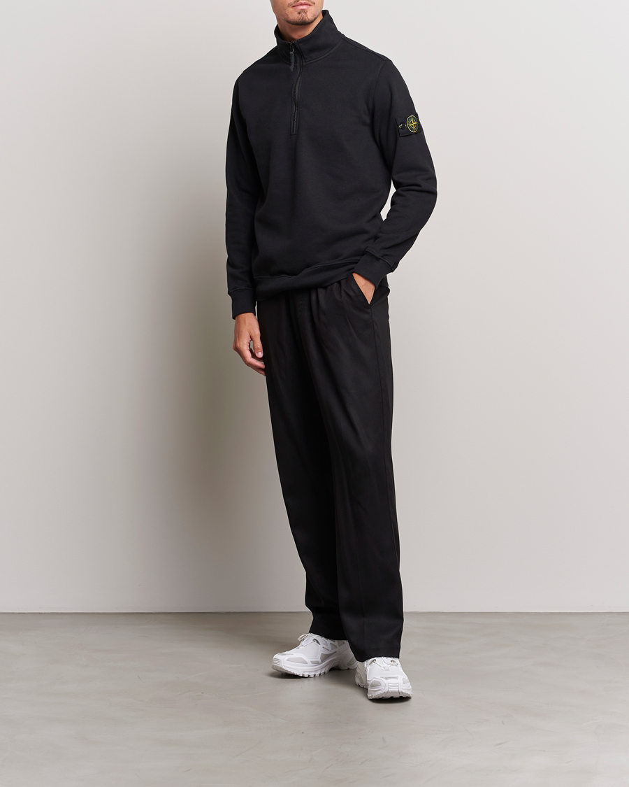 Homme | Pulls Et Tricots | Stone Island | Garment Dyed Fleece Half Zip Black