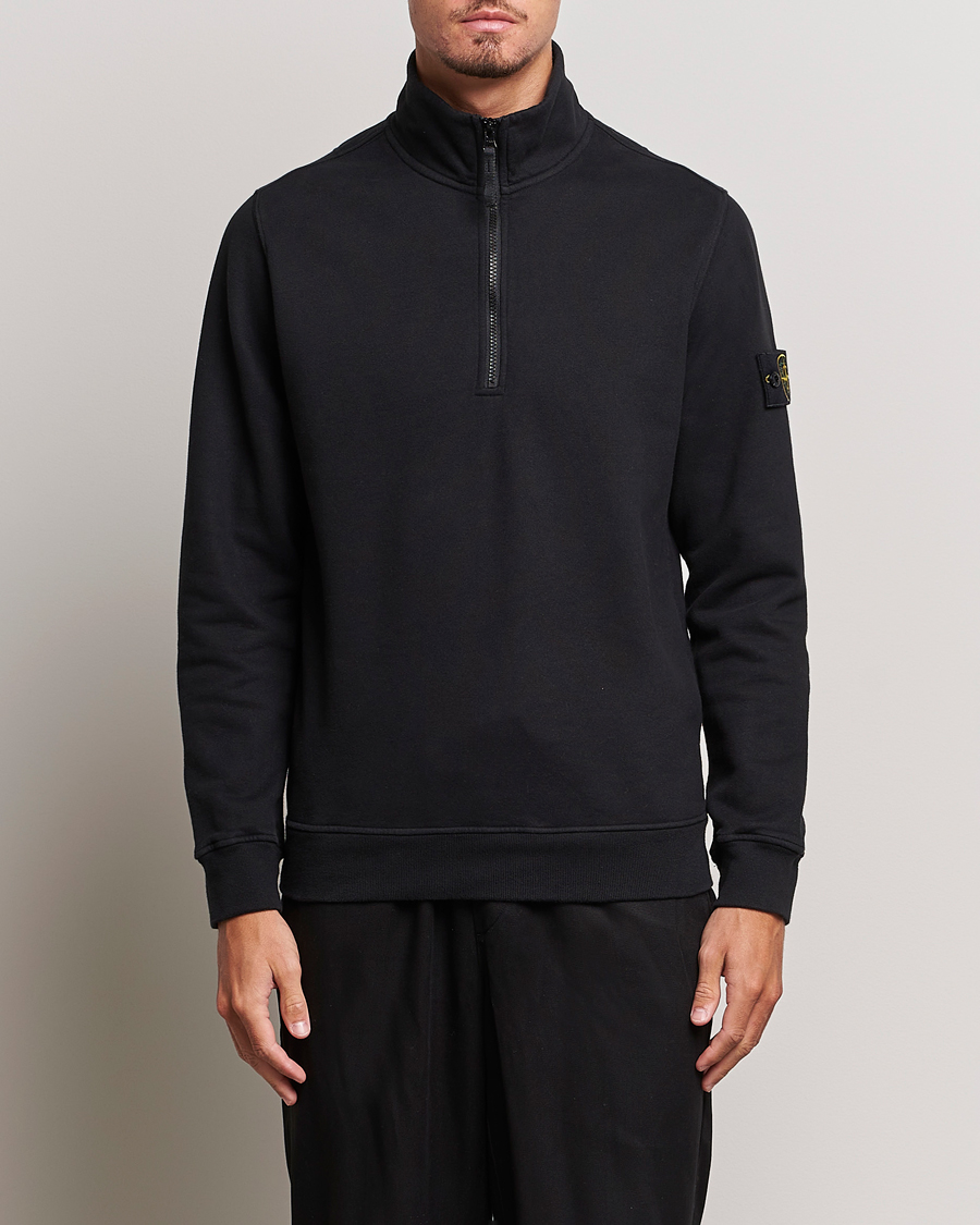 Homme | Pulls Et Tricots | Stone Island | Garment Dyed Fleece Half Zip Black