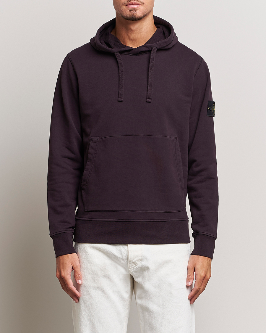 Homme | Pulls Et Tricots | Stone Island | Garment Dyed Fleece Hood Dark Burgundy