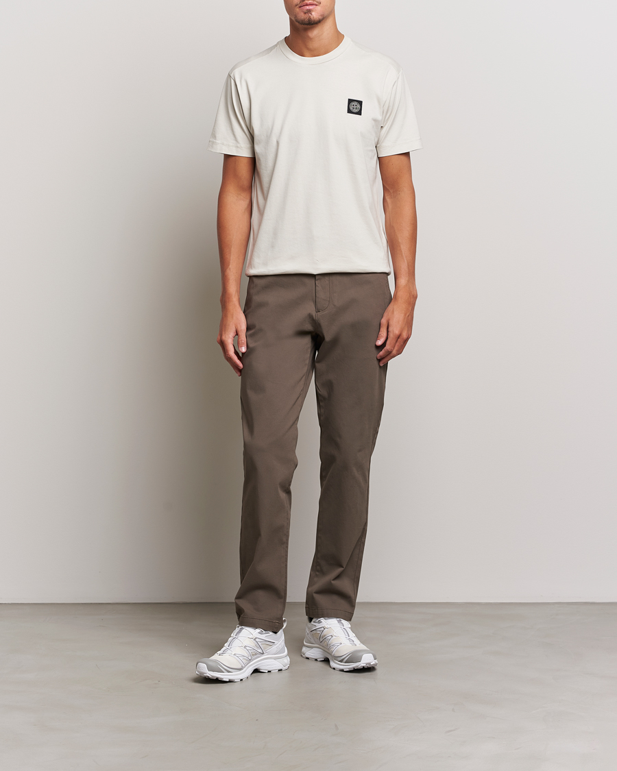 Homme | T-shirts | Stone Island | Garment Dyed Jersey T-Shirt Plaster