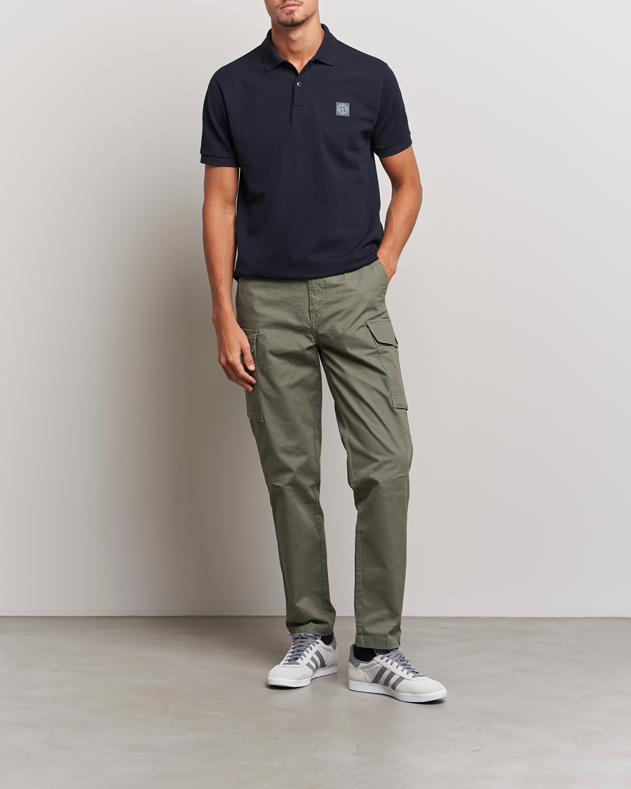 Homme | Polos | Stone Island | Cotton Pique Polo Navy Blue