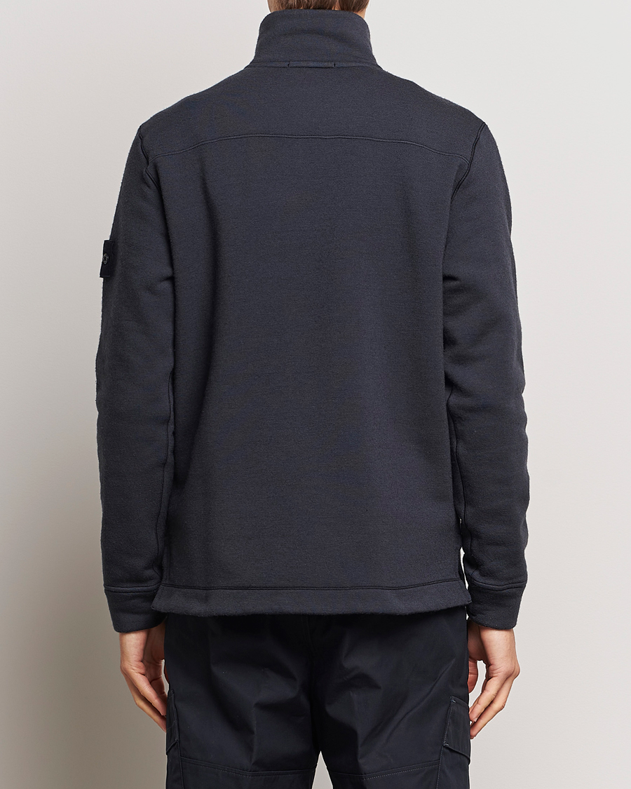 Homme | Pulls Et Tricots | Stone Island | Ghost Piece Wool Fleece Half Zip Navy Blue
