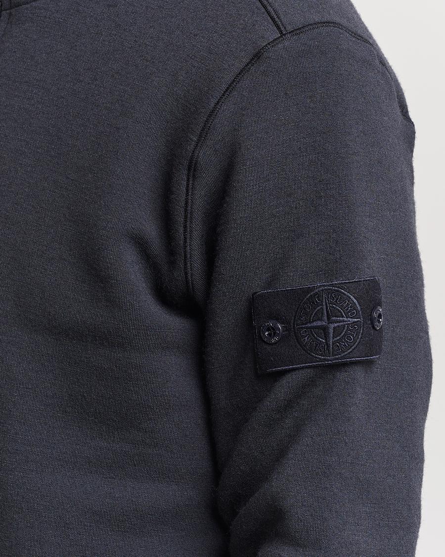 Homme | Pulls Et Tricots | Stone Island | Ghost Piece Wool Fleece Half Zip Navy Blue