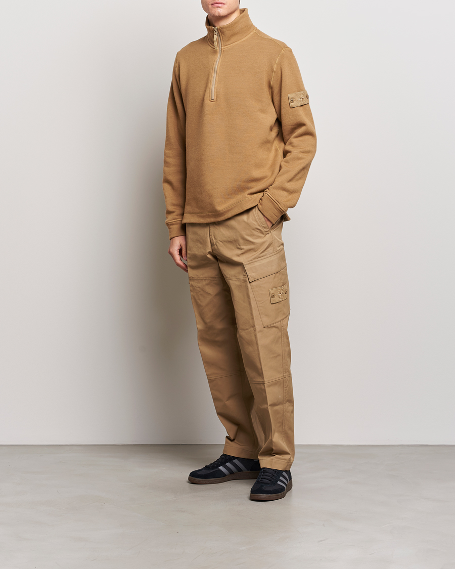 Homme | Pulls Et Tricots | Stone Island | Ghost Piece Wool Fleece Half Zip Dark Beige