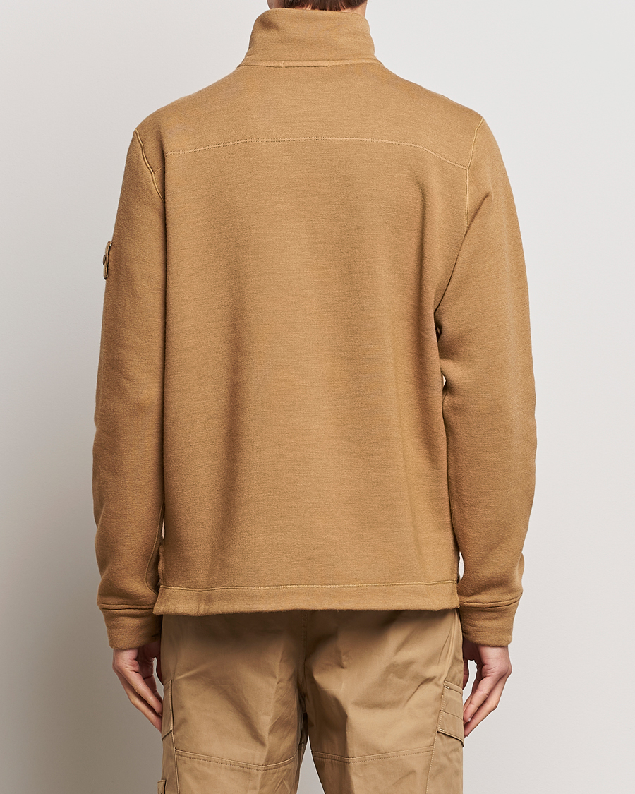 Homme | Pulls Et Tricots | Stone Island | Ghost Piece Wool Fleece Half Zip Dark Beige