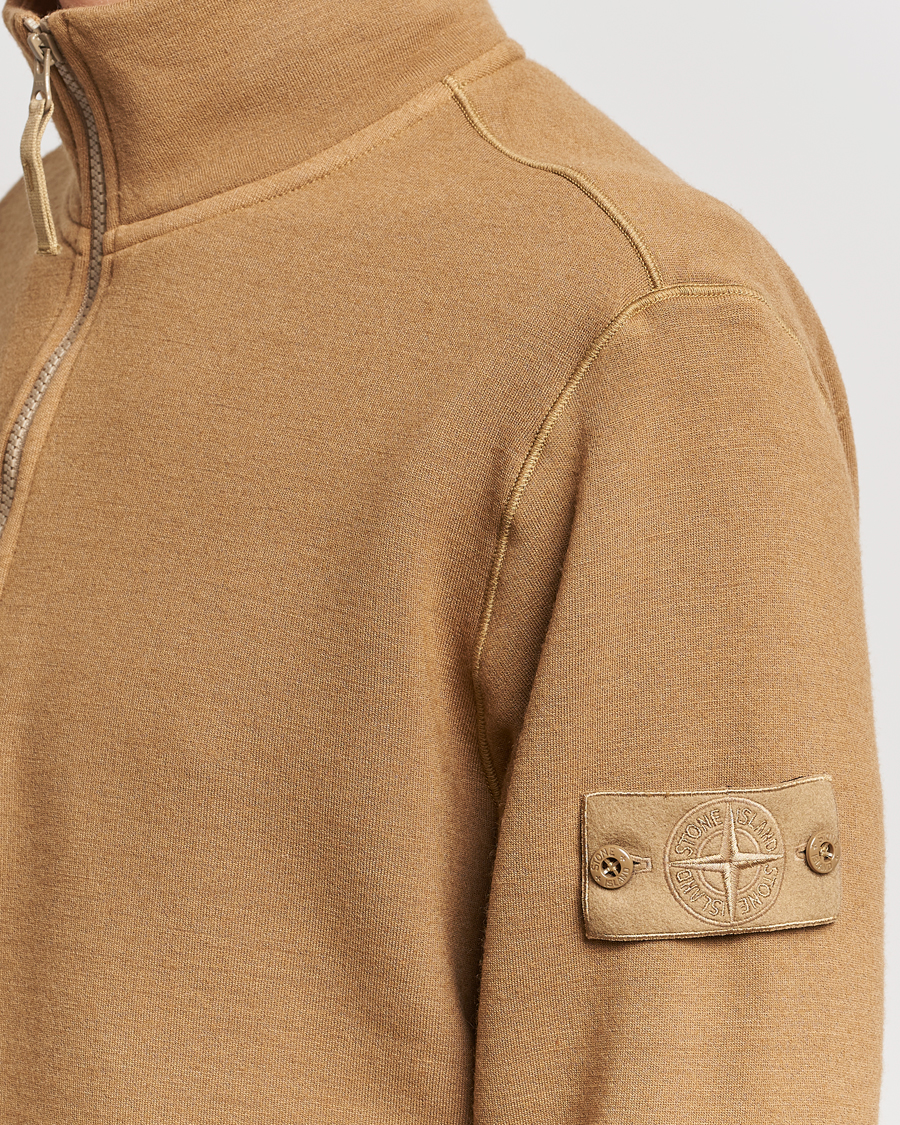 Homme | Pulls Et Tricots | Stone Island | Ghost Piece Wool Fleece Half Zip Dark Beige