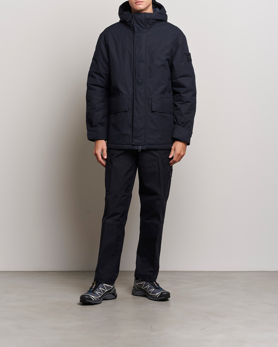 Homme | Manteaux Et Vestes | Stone Island | Ghost Piece O-Ventile Hooded Parka Navy Blue