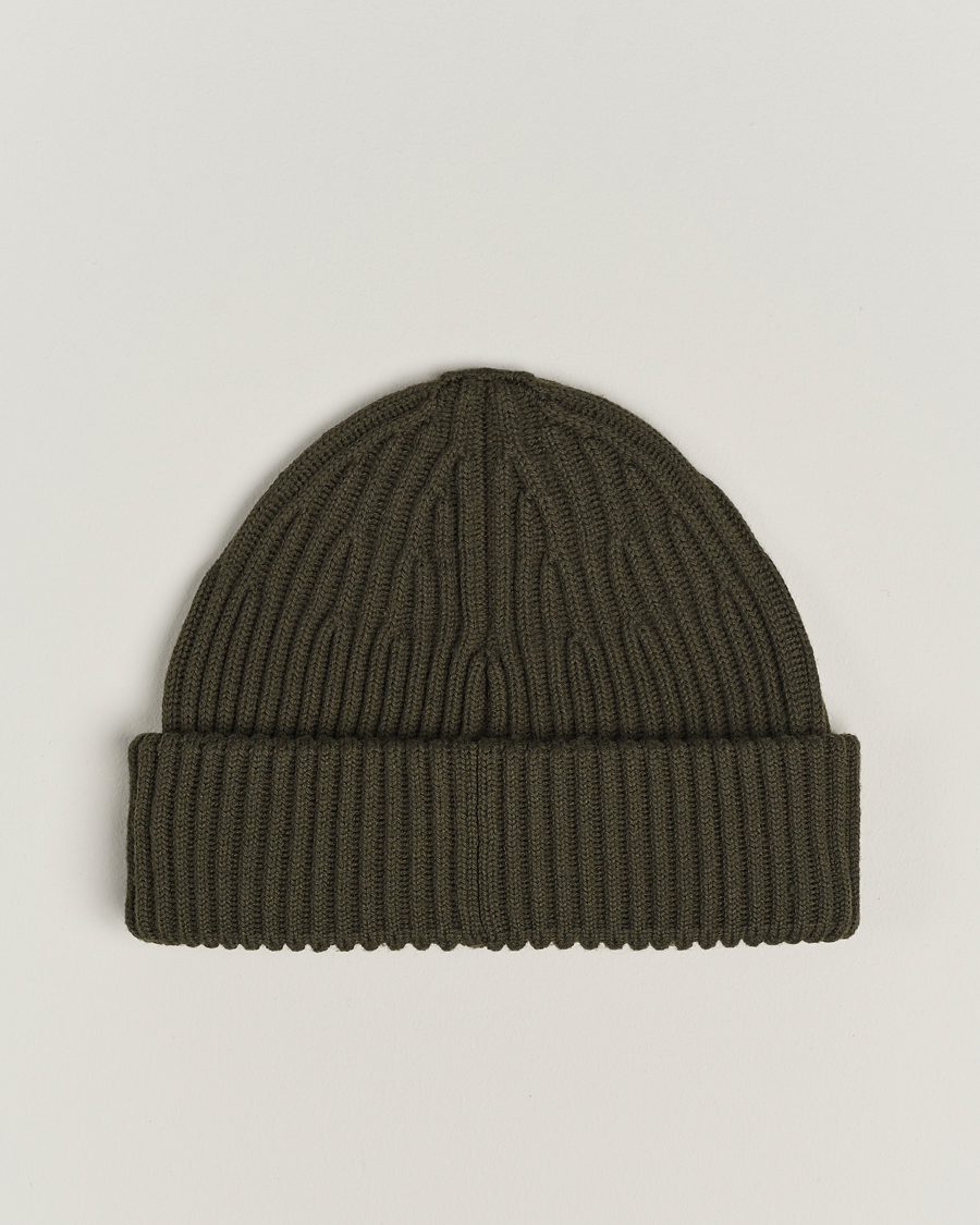Homme | Stone Island Full Rib Wool Beanie Olive | Stone Island | Full Rib Wool Beanie Olive