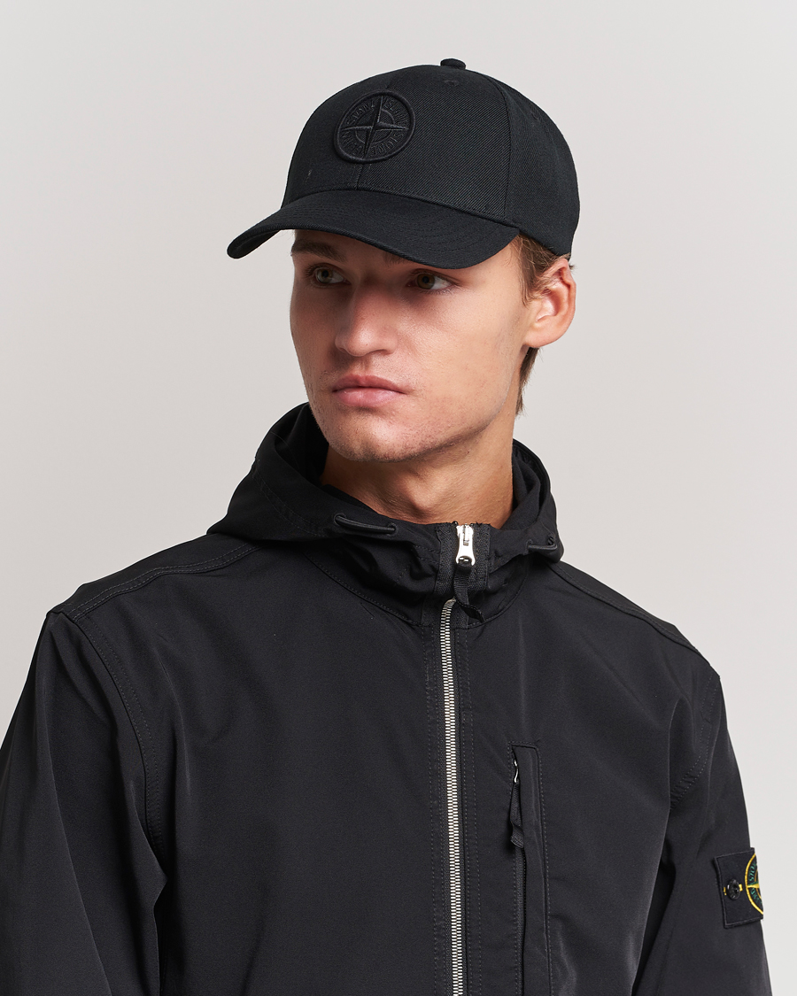 Homme | Stone Island Mix Wool Gabardine Cap Black | Stone Island | Mix Wool Gabardine Cap Black