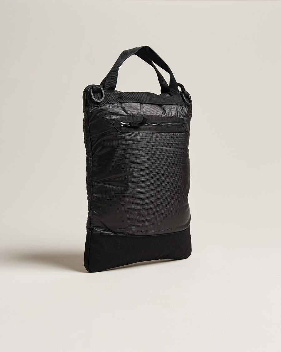 Homme |  | Stone Island | Garment Dyed Mussola Gommata Canvas Tote Black