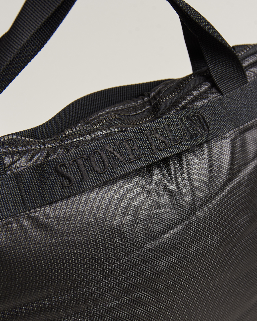 Homme | Stone Island Garment Dyed Mussola Gommata Canvas Tote Black | Stone Island | Garment Dyed Mussola Gommata Canvas Tote Black