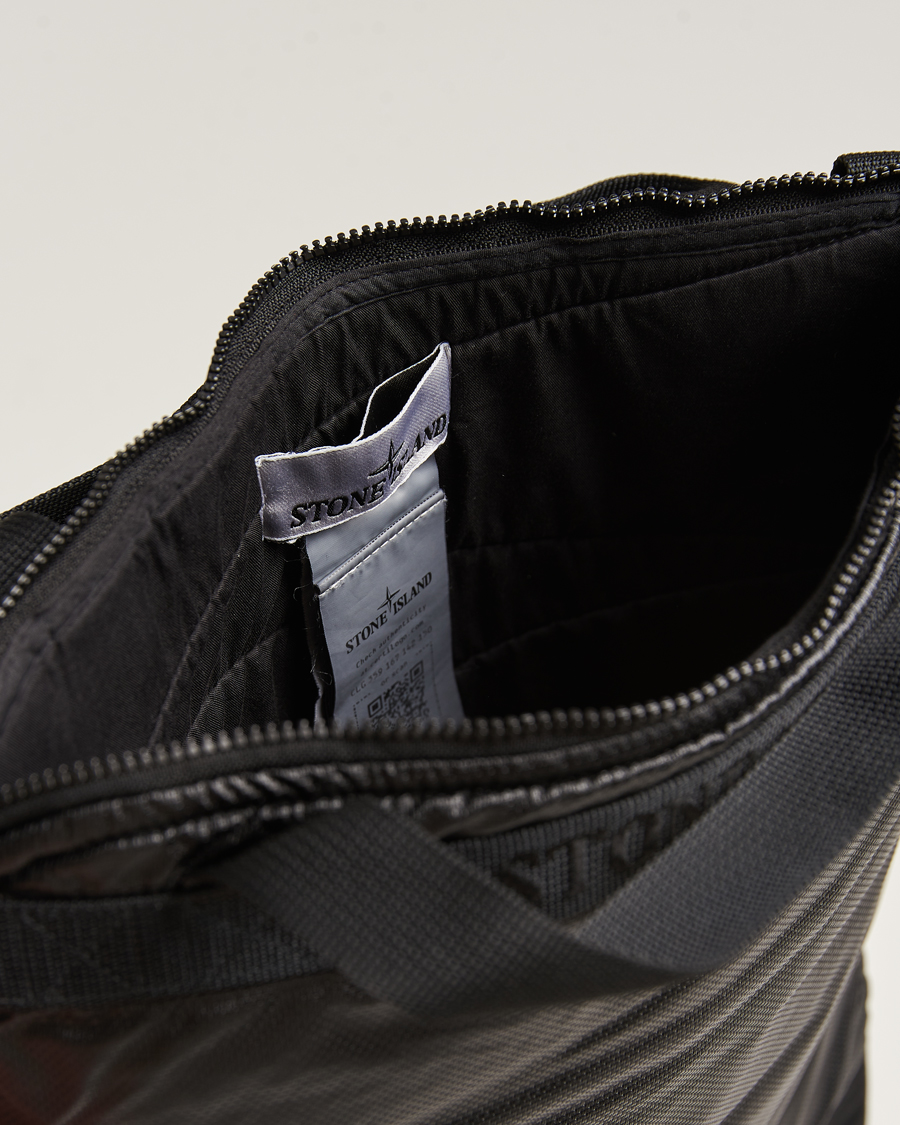 Homme | Stone Island Garment Dyed Mussola Gommata Canvas Tote Black | Stone Island | Garment Dyed Mussola Gommata Canvas Tote Black