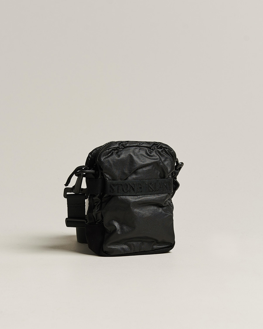 Homme | Stone Island Garment Dyed Mussola Gommata Canvas Shoulder Bag Black | Stone Island | Garment Dyed Mussola Gommata Canvas Shoulder Bag Black