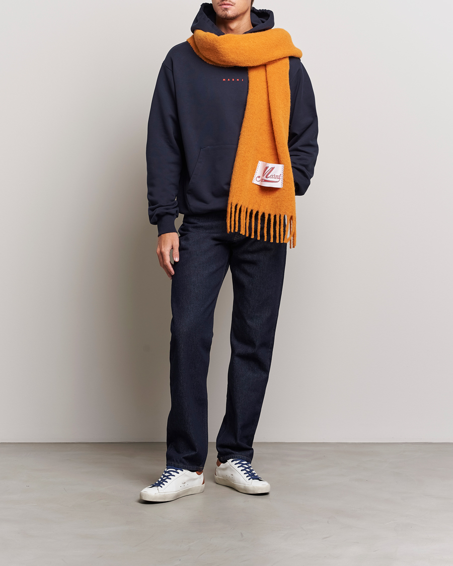 Homme | Pulls Et Tricots | Marni | Logo Applied Hoodie Navy