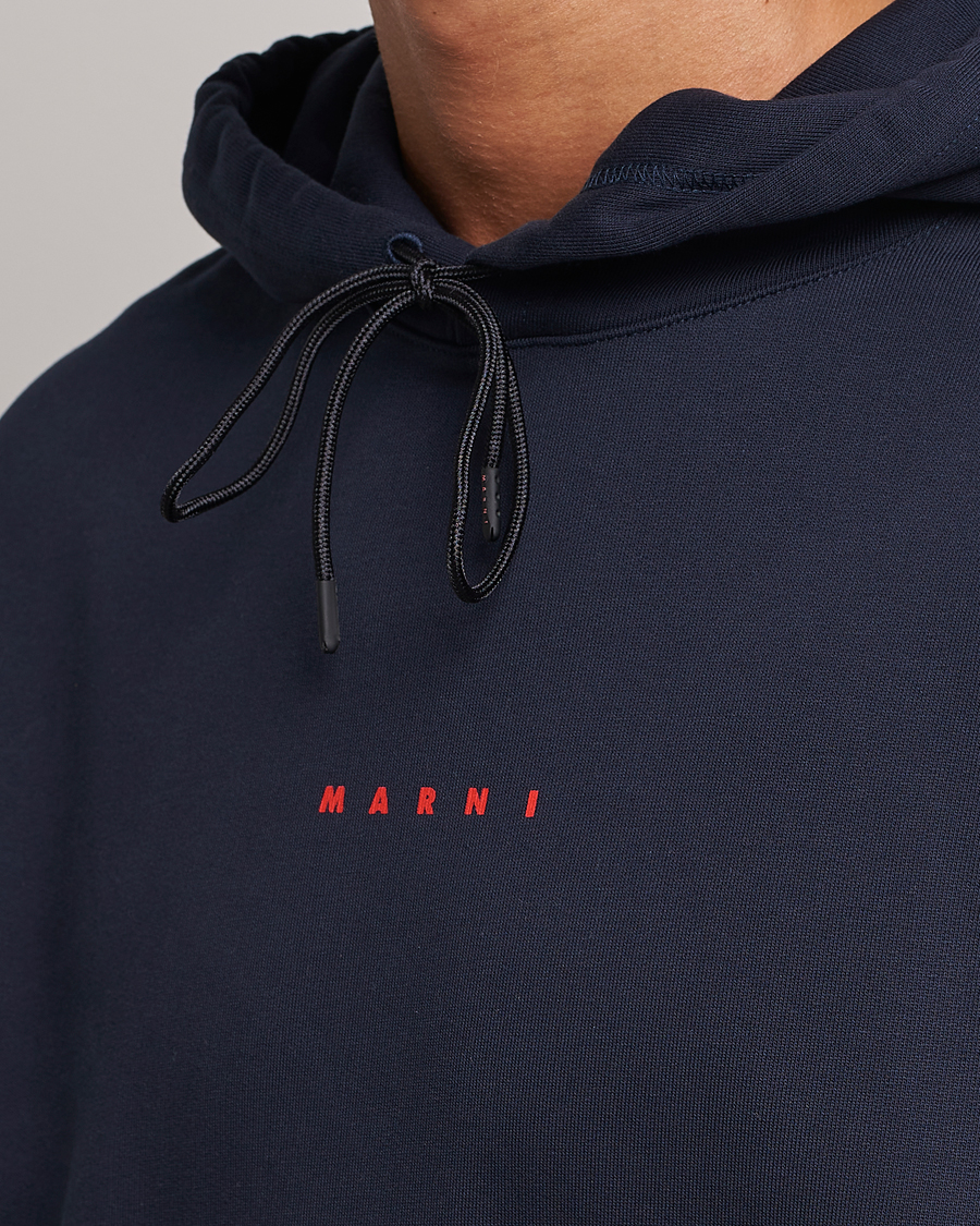 Homme | Pulls Et Tricots | Marni | Logo Applied Hoodie Navy