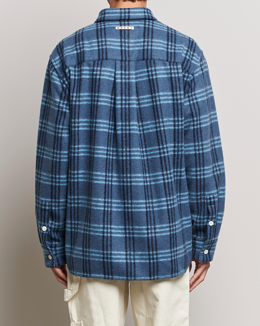 Homme | Chemises | Marni | Check Pile Flannel Overshirt Opal