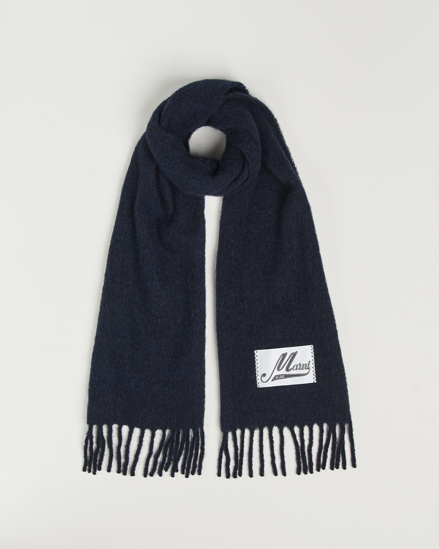 Homme | Marni Brushed Alpaca Scarf Blublack | Marni | Brushed Alpaca Scarf Blublack