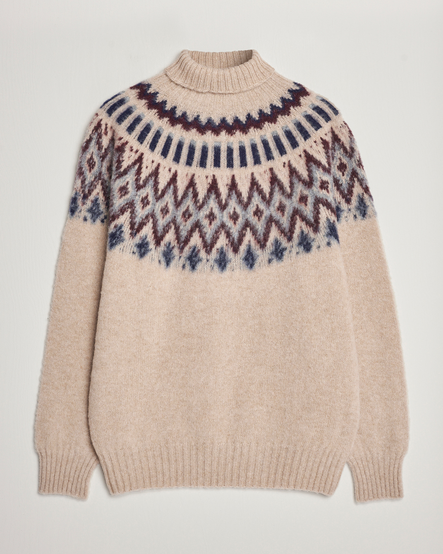 Homme | Pulls Et Tricots | Howlin' | Brushed Wool Fair Isle Roll Neck Biscuit