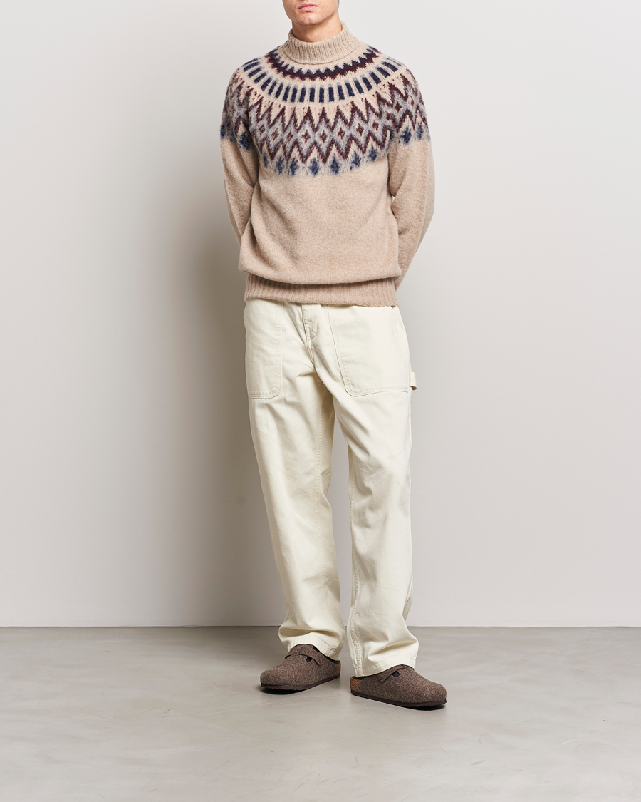 Homme | Pulls Et Tricots | Howlin' | Brushed Wool Fair Isle Roll Neck Biscuit