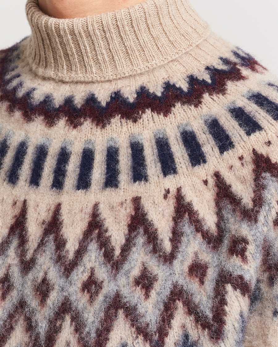 Homme | Pulls Et Tricots | Howlin' | Brushed Wool Fair Isle Roll Neck Biscuit