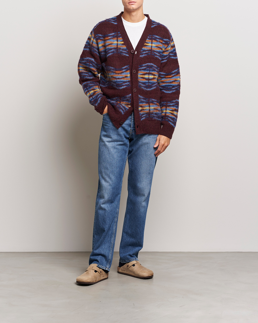 Homme | Pulls Et Tricots | Howlin' | Brushed Wool Pattern Cardigan Bordeaux