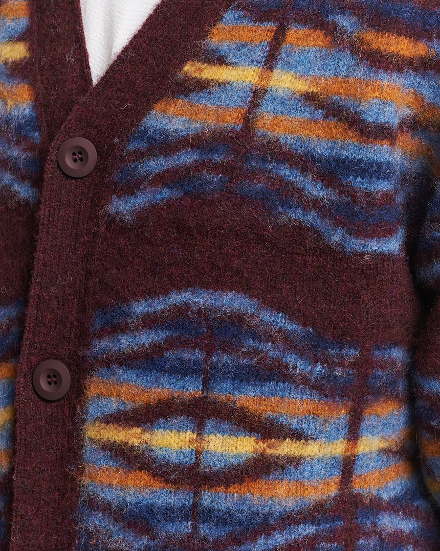Homme | Pulls Et Tricots | Howlin' | Brushed Wool Pattern Cardigan Bordeaux