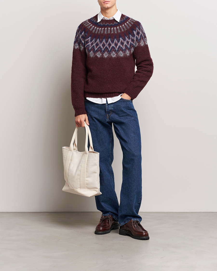 Homme | Pulls Et Tricots | Howlin' | Brushed Wool Fair Isle Crew Sweater Bordeaux