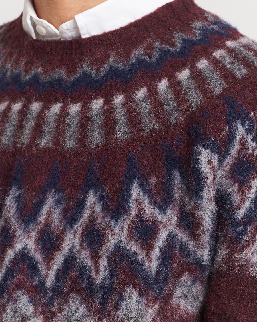 Homme | Pulls Et Tricots | Howlin' | Brushed Wool Fair Isle Crew Sweater Bordeaux