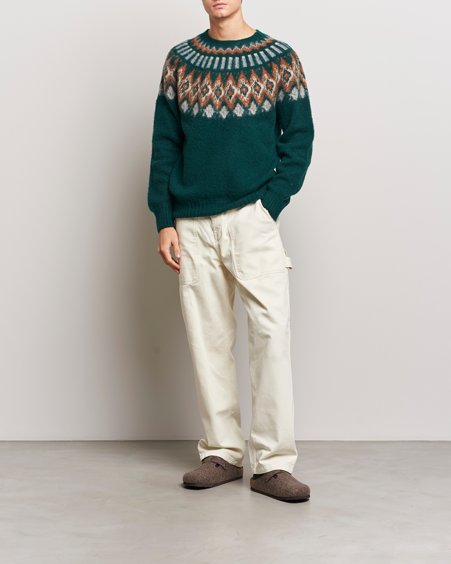 Homme | Pulls Et Tricots | Howlin' | Brushed Wool Fair Isle Crew Sweater Forest