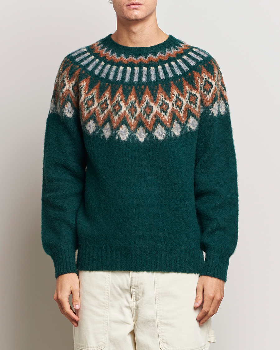 Homme | Pulls Et Tricots | Howlin' | Brushed Wool Fair Isle Crew Sweater Forest