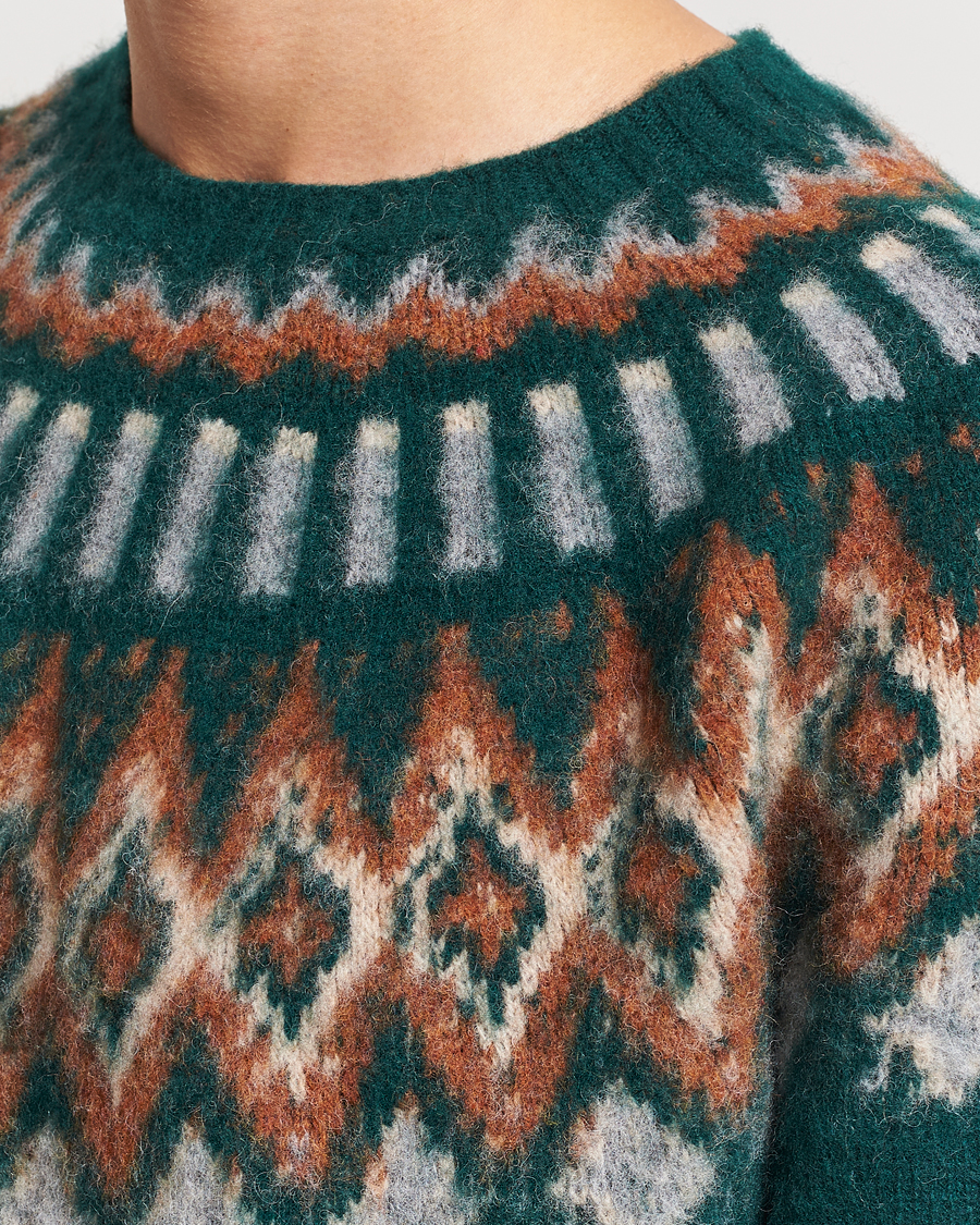 Homme | Pulls Et Tricots | Howlin' | Brushed Wool Fair Isle Crew Sweater Forest