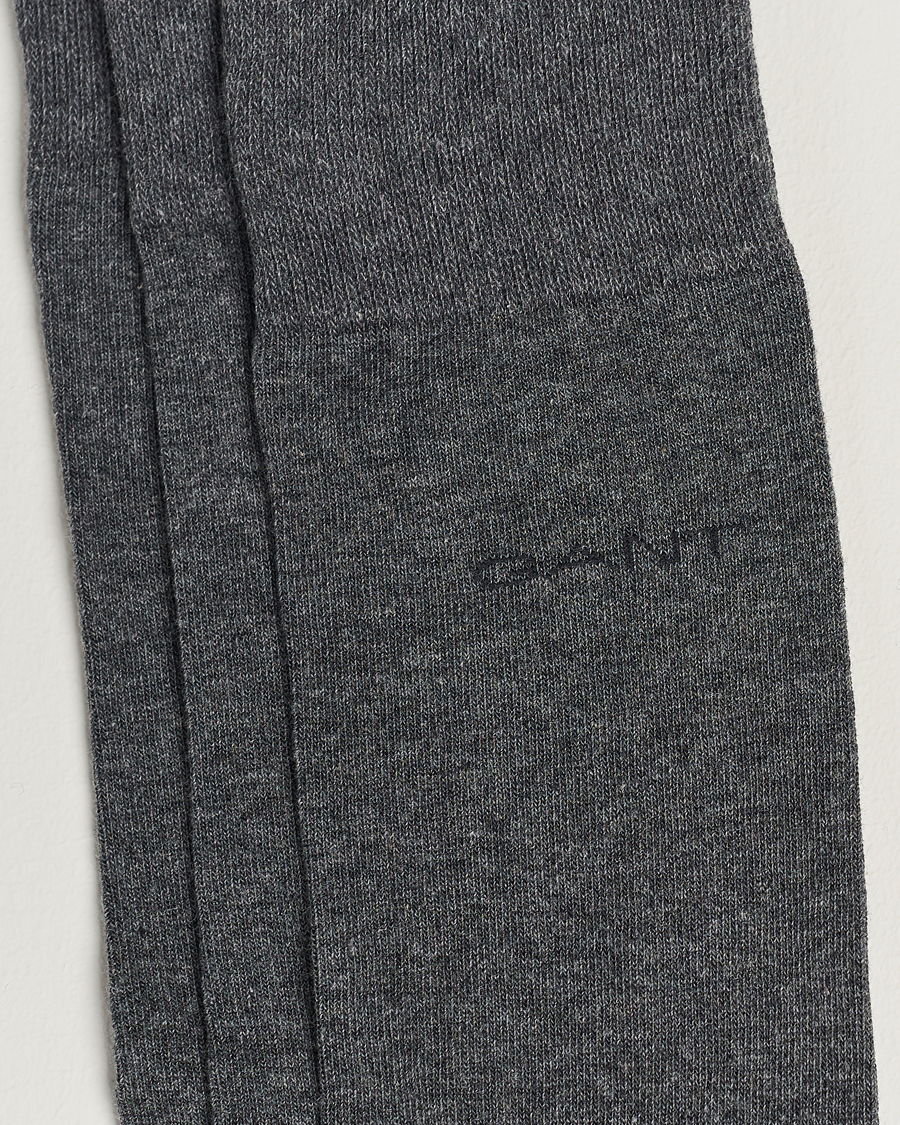 Homme | Chaussettes | GANT | 3-Pack Cotton Socks Charcoal Melange