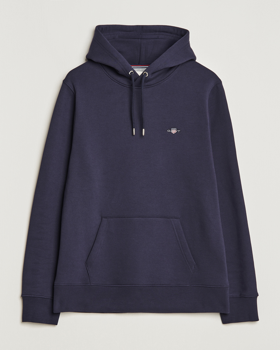 Homme | Pulls Et Tricots | GANT | Original Shield Logo Hoodie Evening Blue