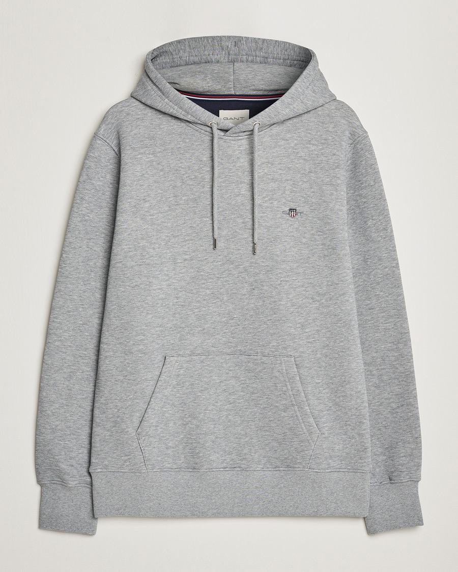 Homme | Pulls Et Tricots | GANT | Original Shield Logo Hoodie Grey Melange