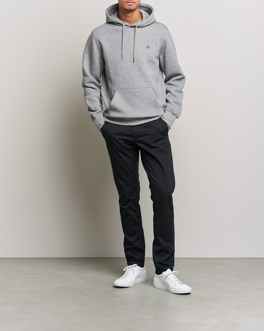 Homme | Pulls Et Tricots | GANT | Original Shield Logo Hoodie Grey Melange