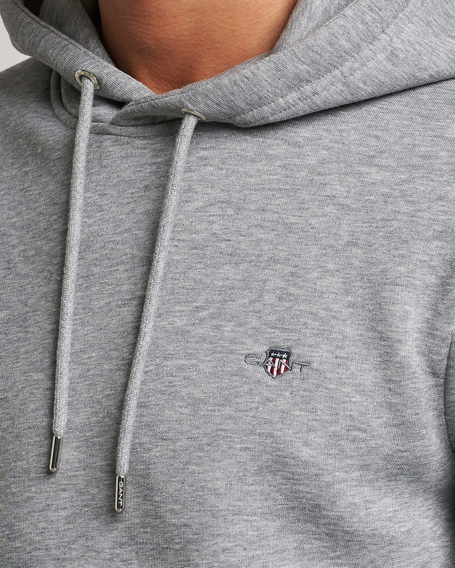 Homme | Pulls Et Tricots | GANT | Original Shield Logo Hoodie Grey Melange
