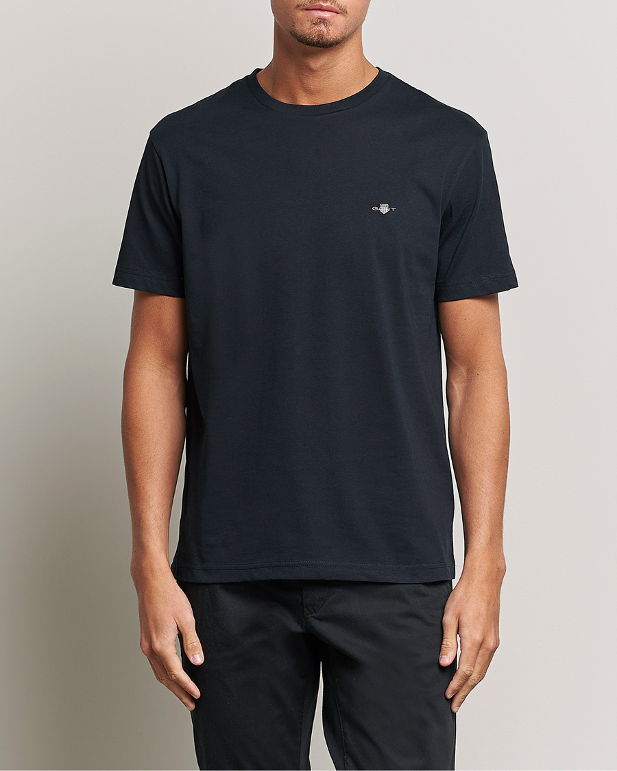 Homme | T-Shirts Noirs | GANT | The Original Solid T-Shirt Black