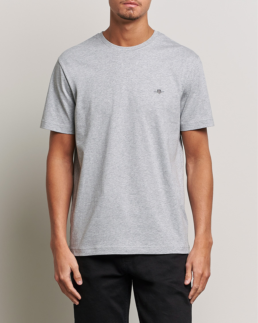 Homme | T-shirts À Manches Courtes | GANT | The Original Solid T-Shirt Grey Melange