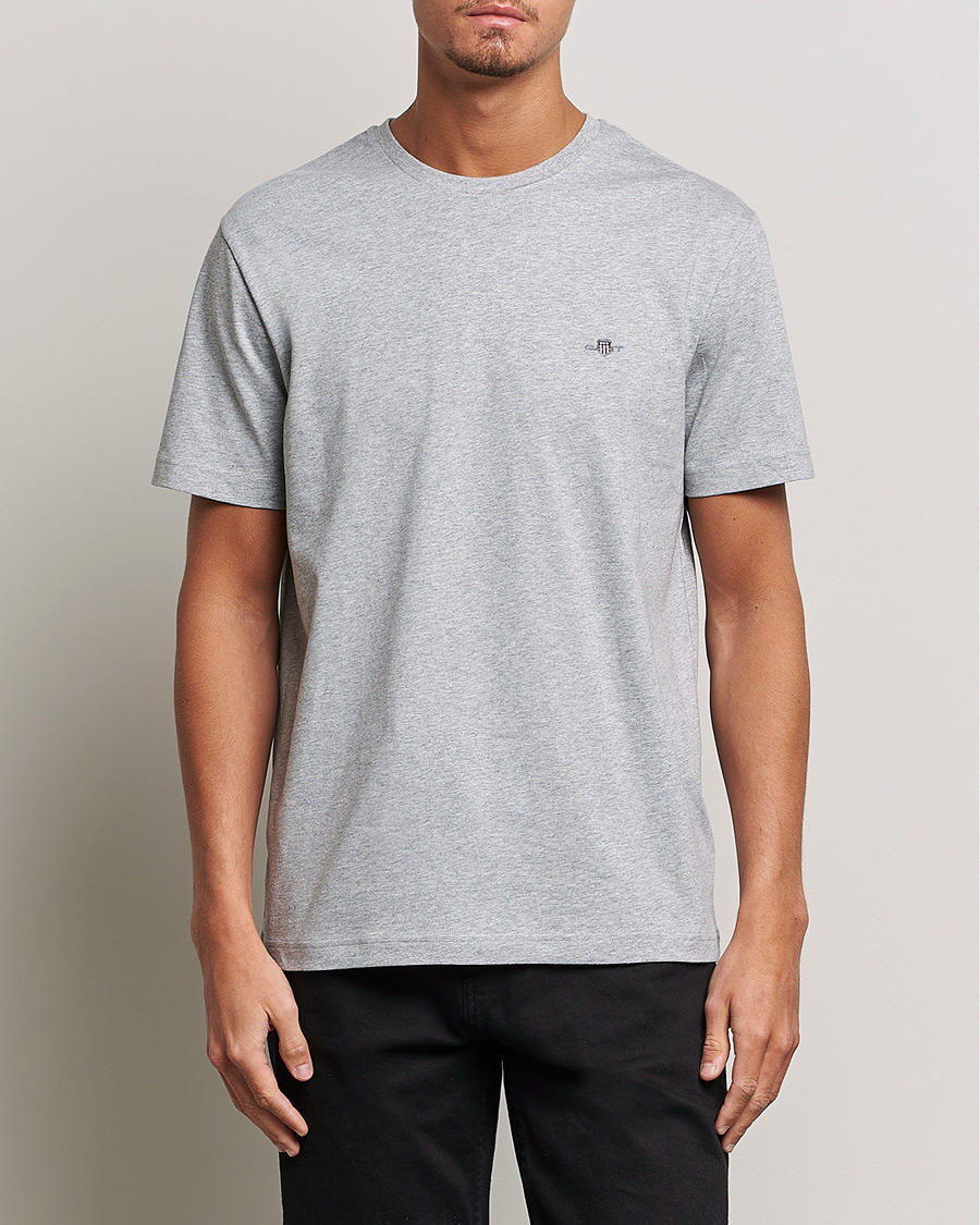 Homme | T-shirts | Gant | The Original Solid T-Shirt Grey Melange